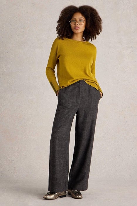 UNA TWEEDY WIDE LEG TROUSER BLACK MULTI 1
