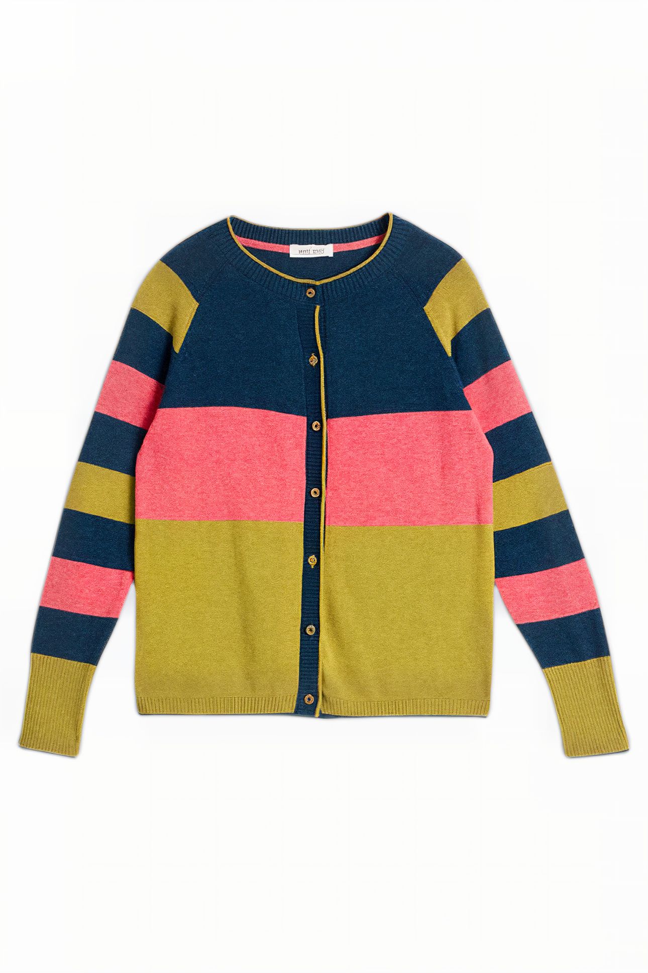 LULU STRIPE CARDI CHARTREUSE MULTI 3