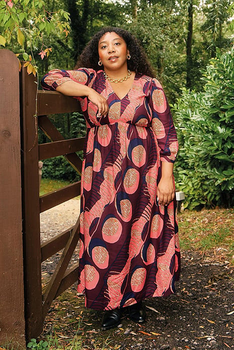 LUCY MIDI DRESS PLUM PRINT 7