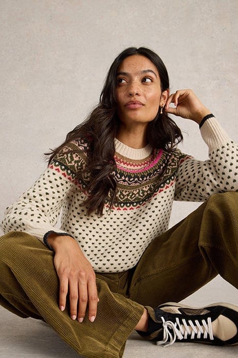 MINI HEART FAIRISLE JUMPER IVORY MULTI 5