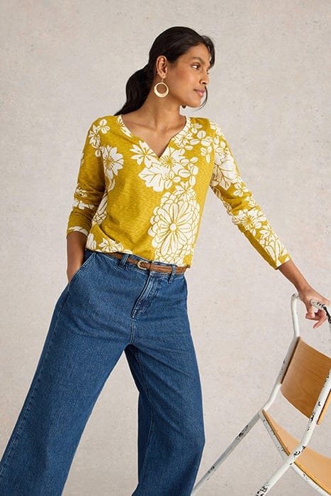 NELLY LS TEE YELLOW PRINT 1