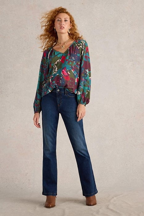 IMOGEN TOP GREEN PRINT 1