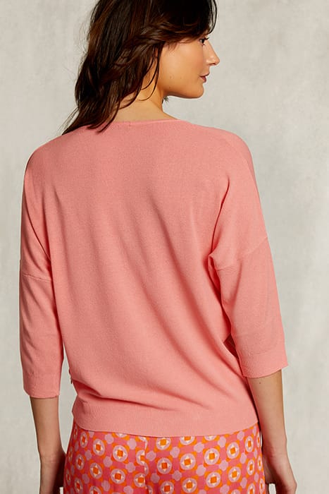 PINK V-NECK CARDIGAN 3/4 SLEEVES PINK 2