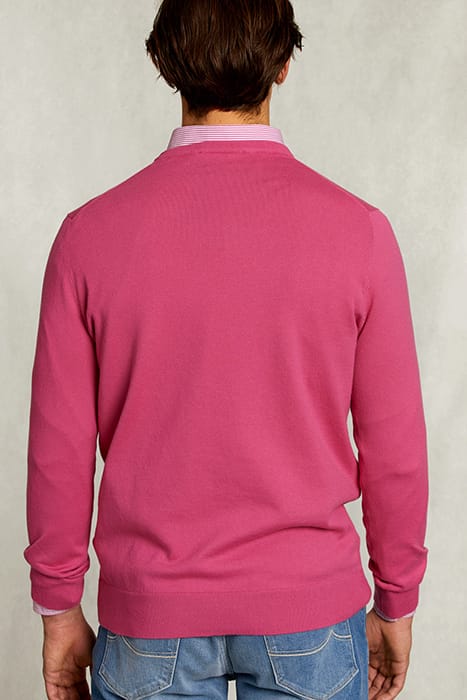 NORMAL FIT BASIC COTTON CREW NECK PULLOVER AMARANTH PINK 2