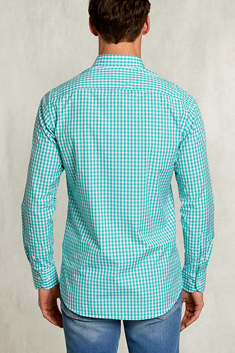 CUSTOM FIT CHECKED SHIRT WHITE/GREEN 2