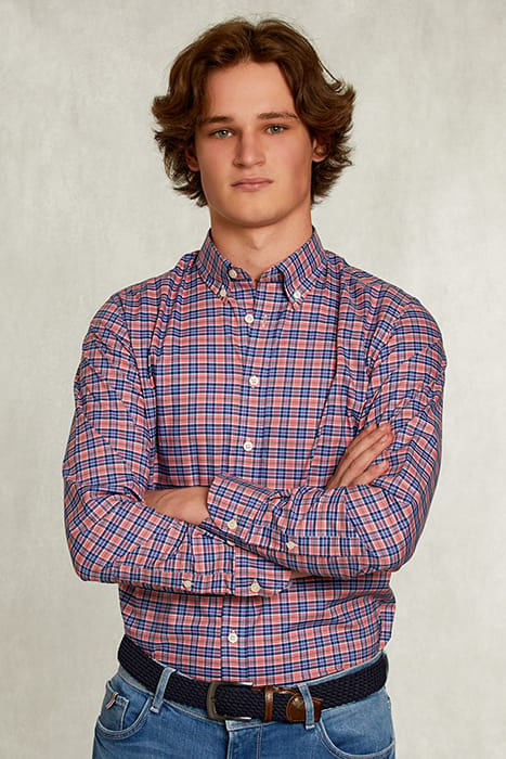 CUSTOM FIT CHECKED SHIRT BLUE/PINK MULTI 1