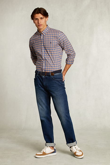 CUSTOM FIT CHECKED SHIRT ORANGE/BLUE YELLOW 3