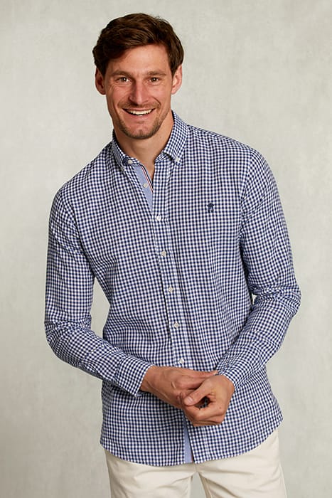 CUSTOM FIT CHECKED SHIRT BLUE/WHITE BLUE 1