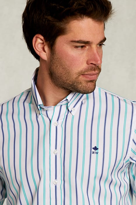 SLIM FIT STRIPED SHIRT GREEN/BLUE GREEN 4