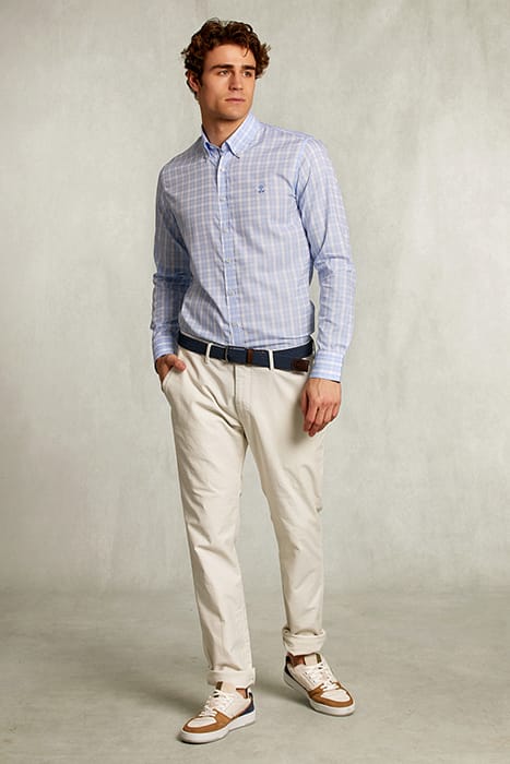 CUSTOM FIT CHECKED SHIRT BLUE/WHITE BLUE 3