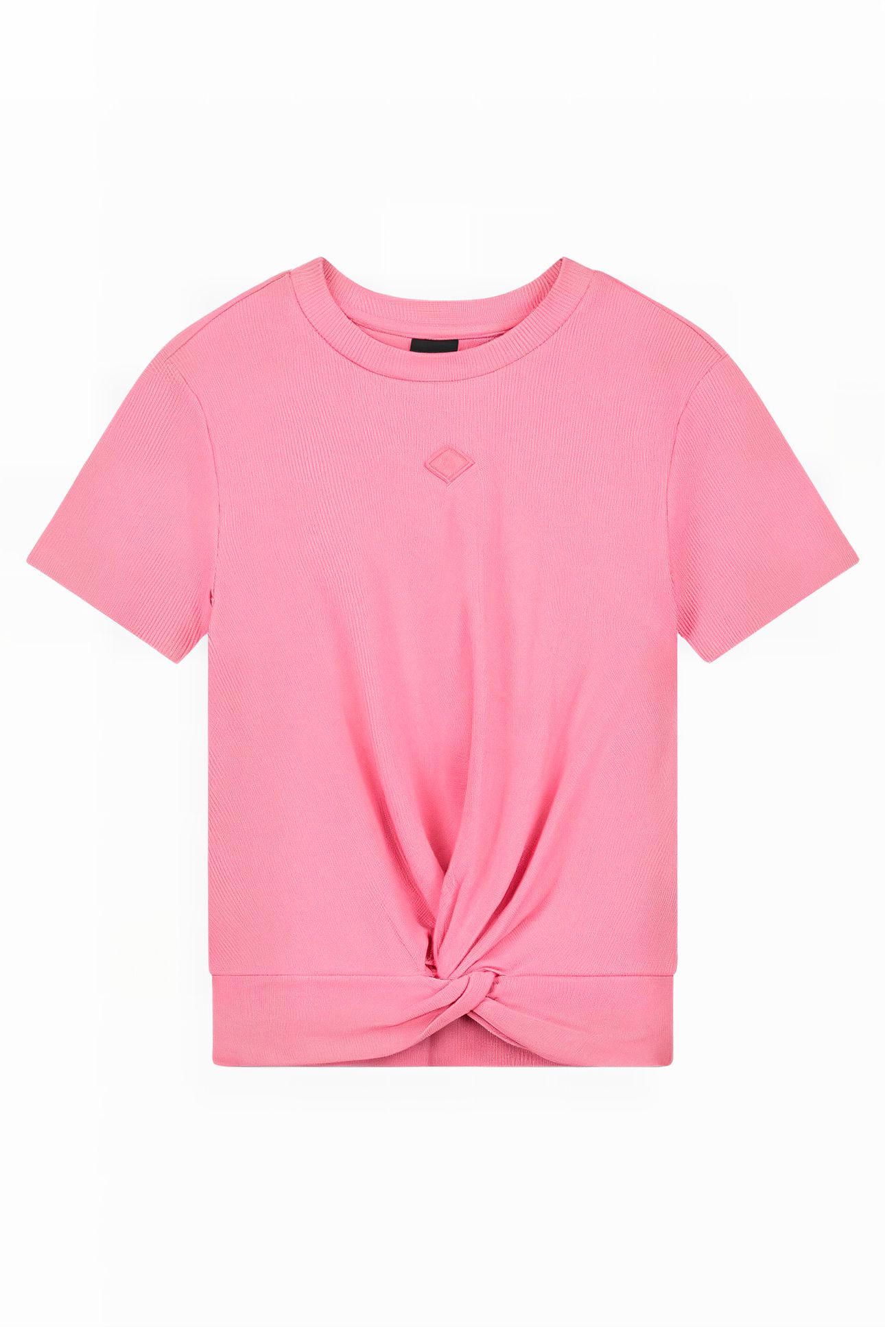 KNOT RIB T-SHIRT HOT PINK 1
