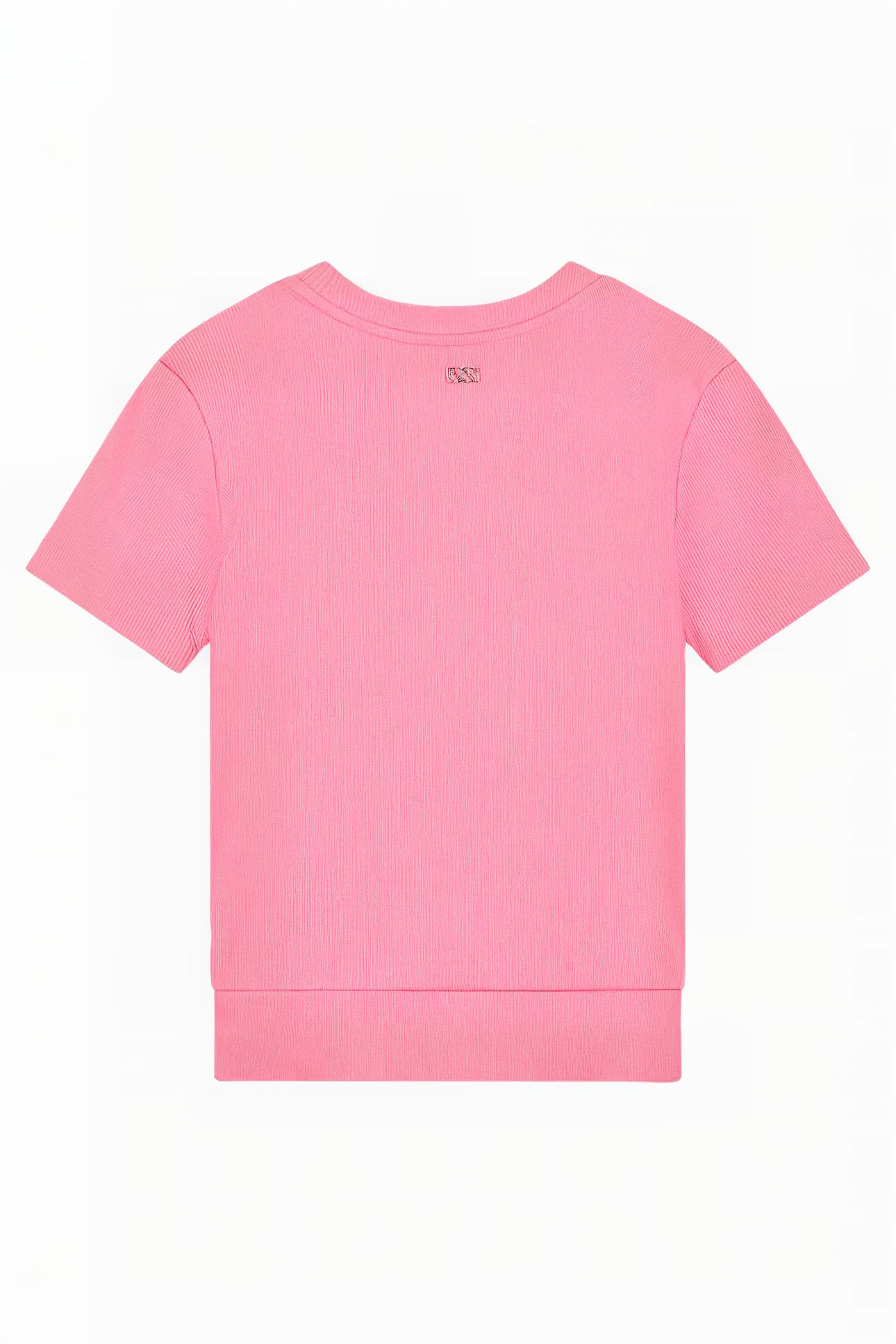 KNOT RIB T-SHIRT HOT PINK 2