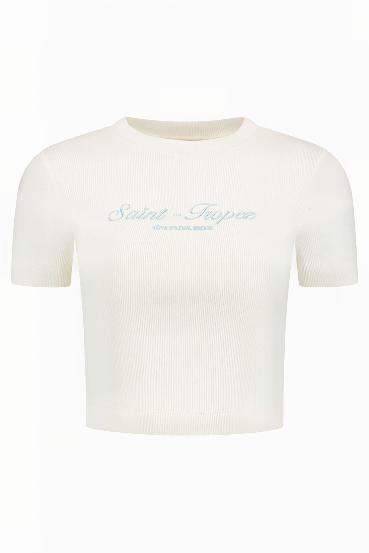 SAINT TROPEZ RIB TOP STAR WHITE 2