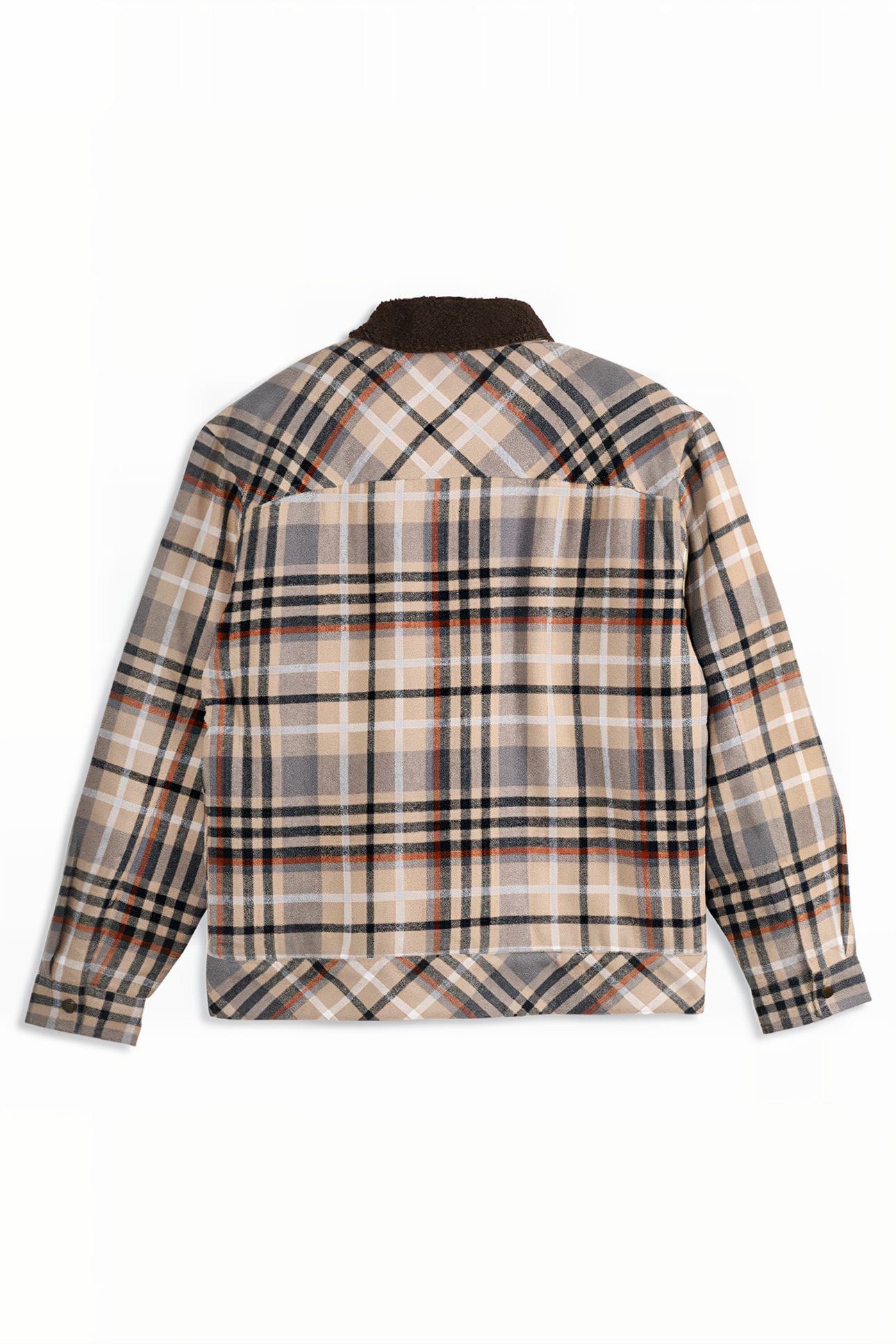 SHERPA LINED PLAID FLANNEL EISENHOWER JACKET MOCHA 2
