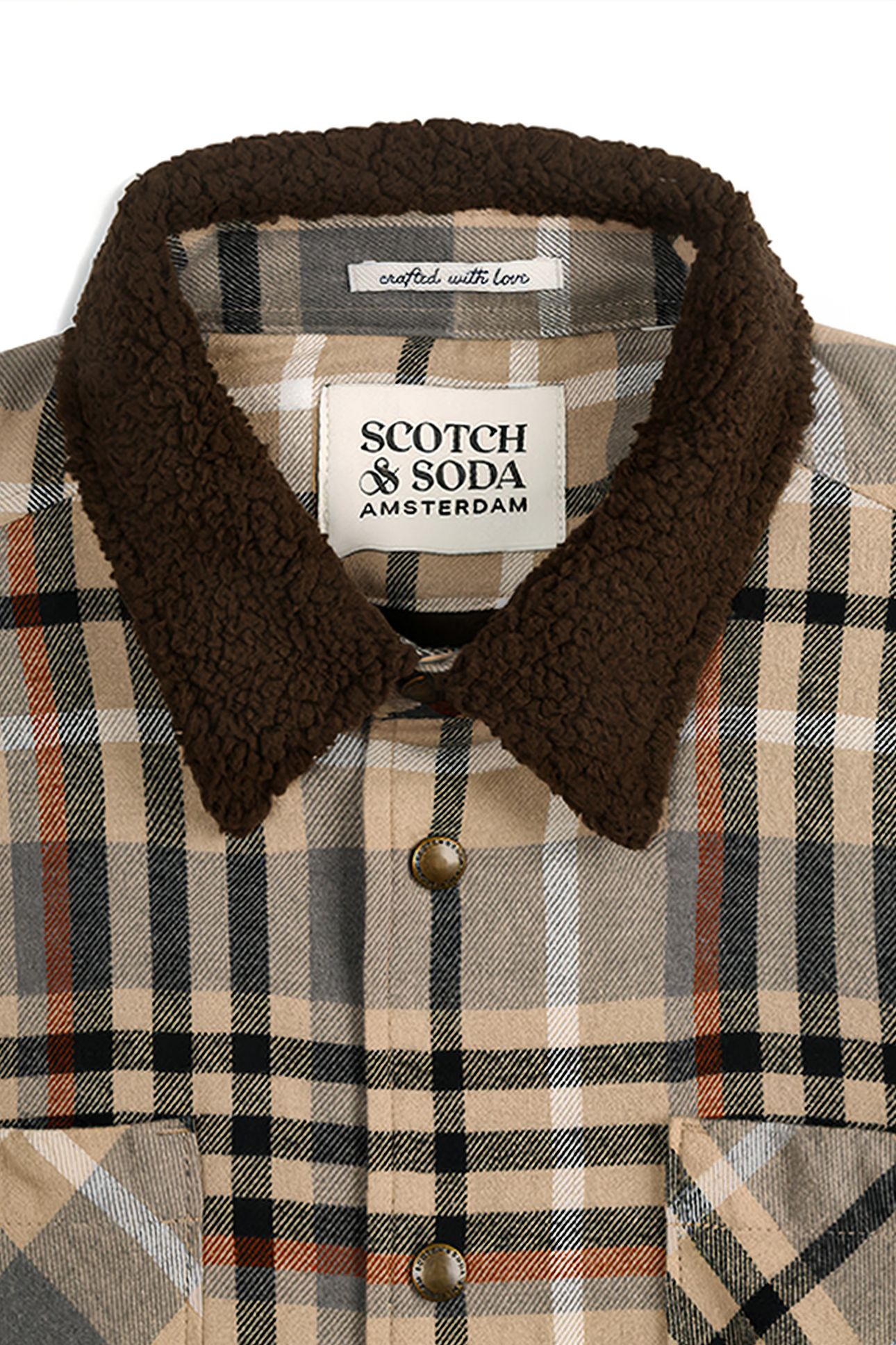 SHERPA LINED PLAID FLANNEL EISENHOWER JACKET MOCHA 3