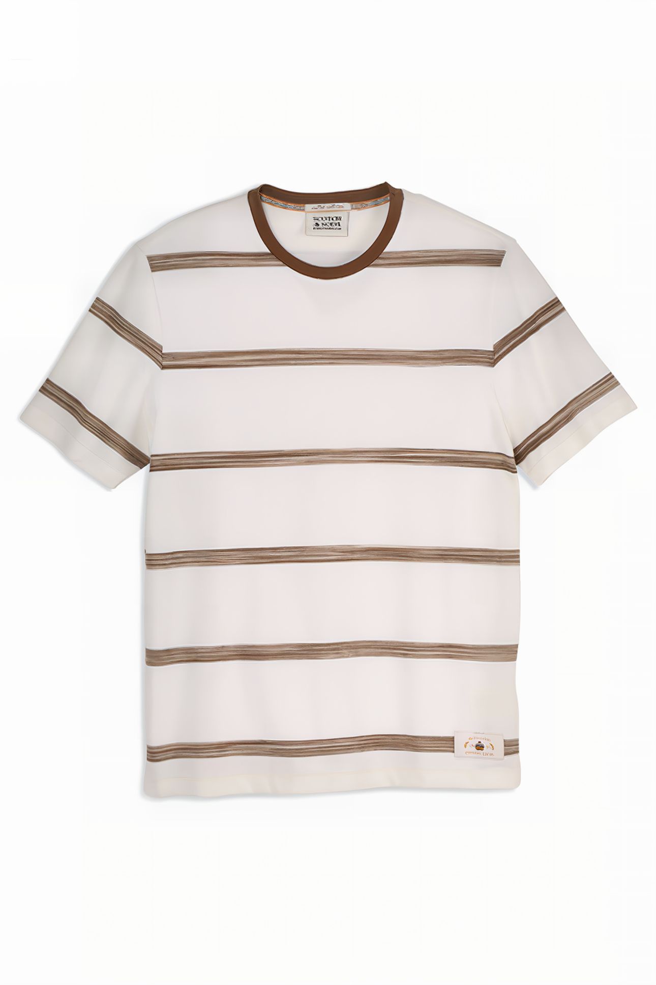 TEXTURED SPACEDYE STRIPE SS TEE SWAN 1