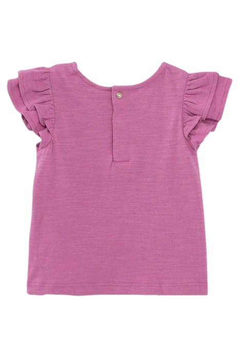 BABY GIRLS' MAUVE ORGANIC COTTON ETHNIC EMBROIDERY T-SHIRT 2