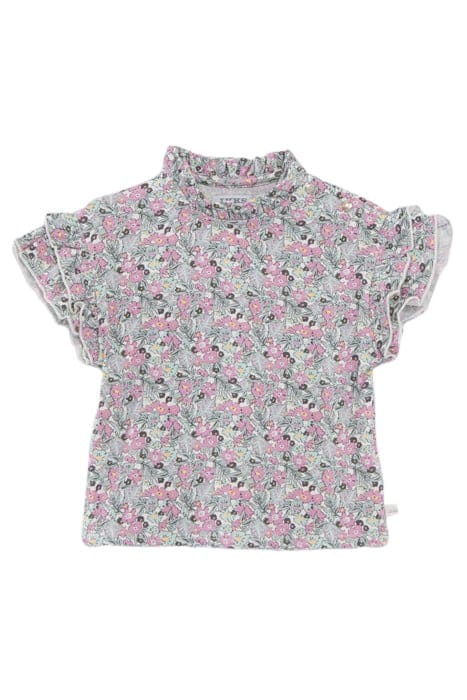 BABY GIRLS’ KHAKI T-SHIRT WITH LITTLE FLOWER PRINT 1