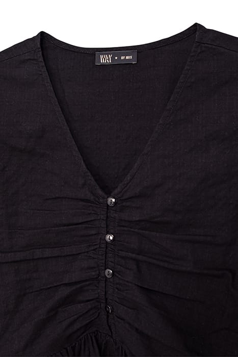 GIRLS’ BLACK BUTTONED WIDE BLOUSE WITH PEPLUM 3