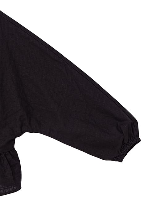 GIRLS’ BLACK BUTTONED WIDE BLOUSE WITH PEPLUM 5
