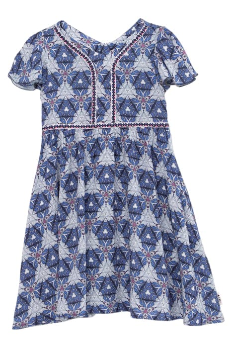 GIRLS' WHITE DRESS WITH GRAPHIC WAX PRINT 1