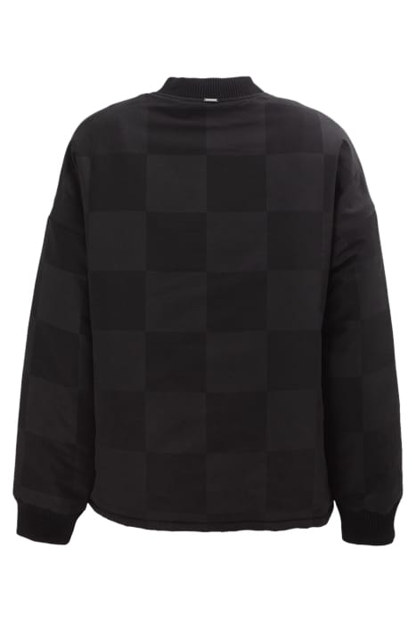 GIRLS' BLACK PADDED JACKET WITH TONE-ON-TONE CHECKERBOARD 2