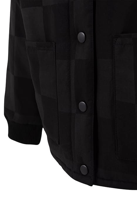 GIRLS' BLACK PADDED JACKET WITH TONE-ON-TONE CHECKERBOARD 4