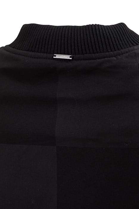 GIRLS' BLACK PADDED JACKET WITH TONE-ON-TONE CHECKERBOARD 6