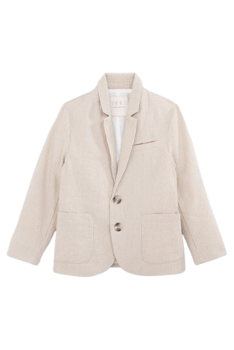 BOYS’ BEIGE STRIPED OCCASIONWEAR SUIT JACKET 1