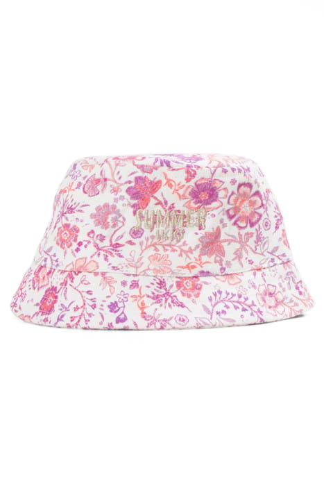 GIRLS’ LILAC SUN HAT WITH FLOWER PRINT AND EMBROIDERY 1