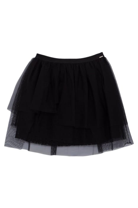 GIRLS' BLACK ASYMMETRICAL TULLE SKIRT 1