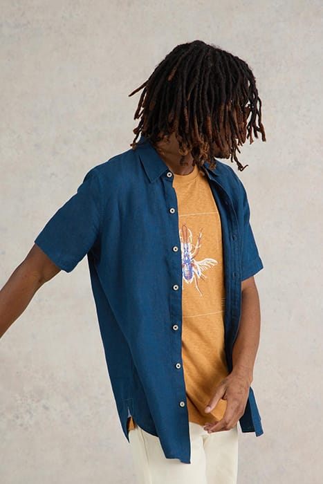 PEMBROKE SS LINEN SHIRT DARK NAVY 1