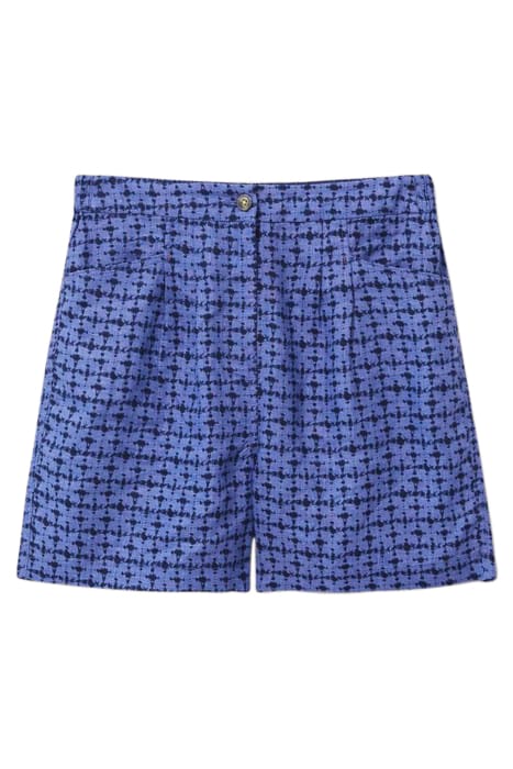 ROWENA LINEN SHORT BLUE MULTI 2
