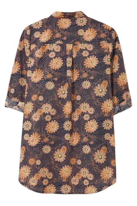CARRIE LONGLINE SHIRT ORANGE PRINT 3