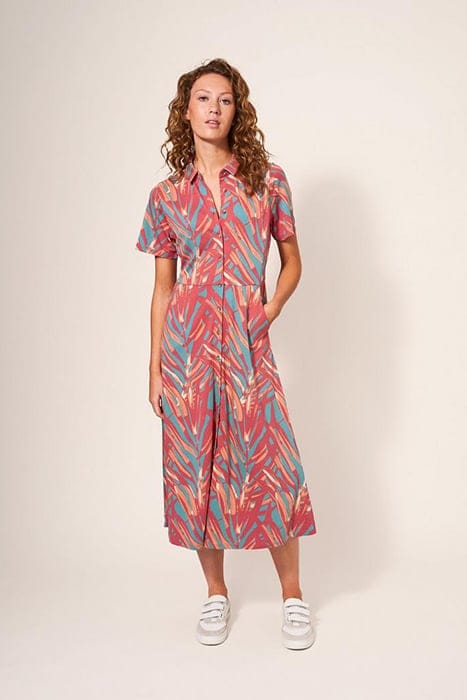 RUA JERSEY SHIRT DRESS PINK MULTI 1