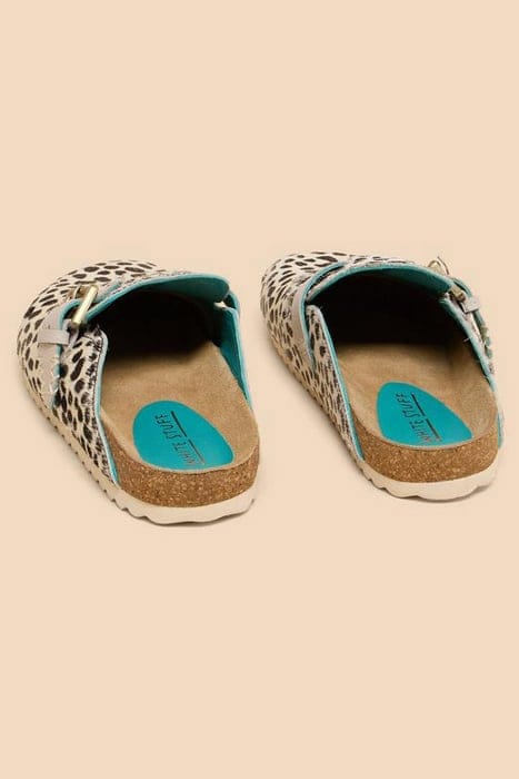 MYRTLE LEATHER SLIP ON MULE NATURAL PRINT 2