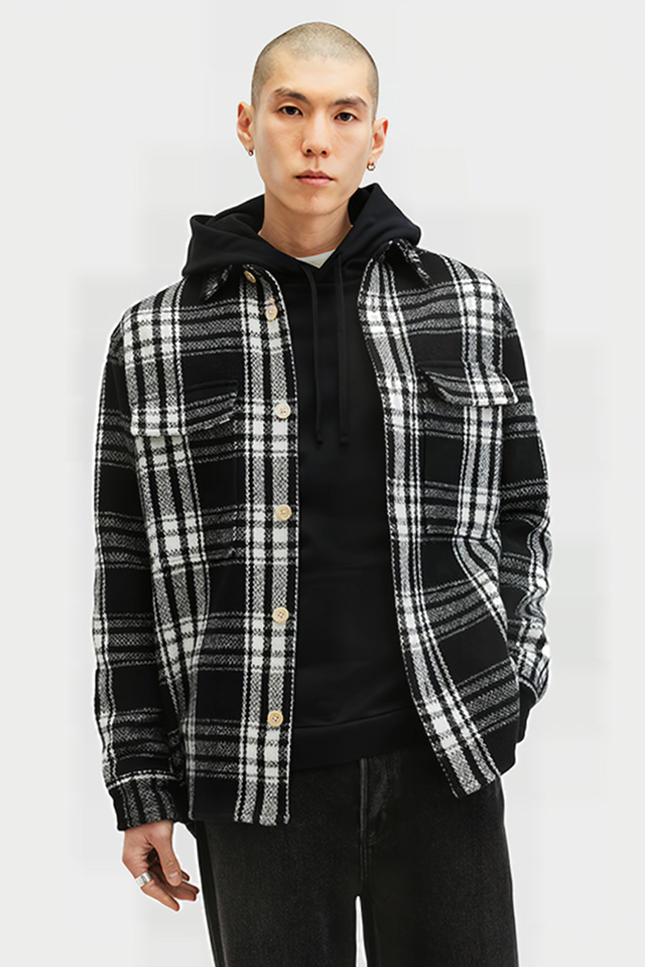 IMBER LS SHIRT BLACK/ECRU WHITE 1