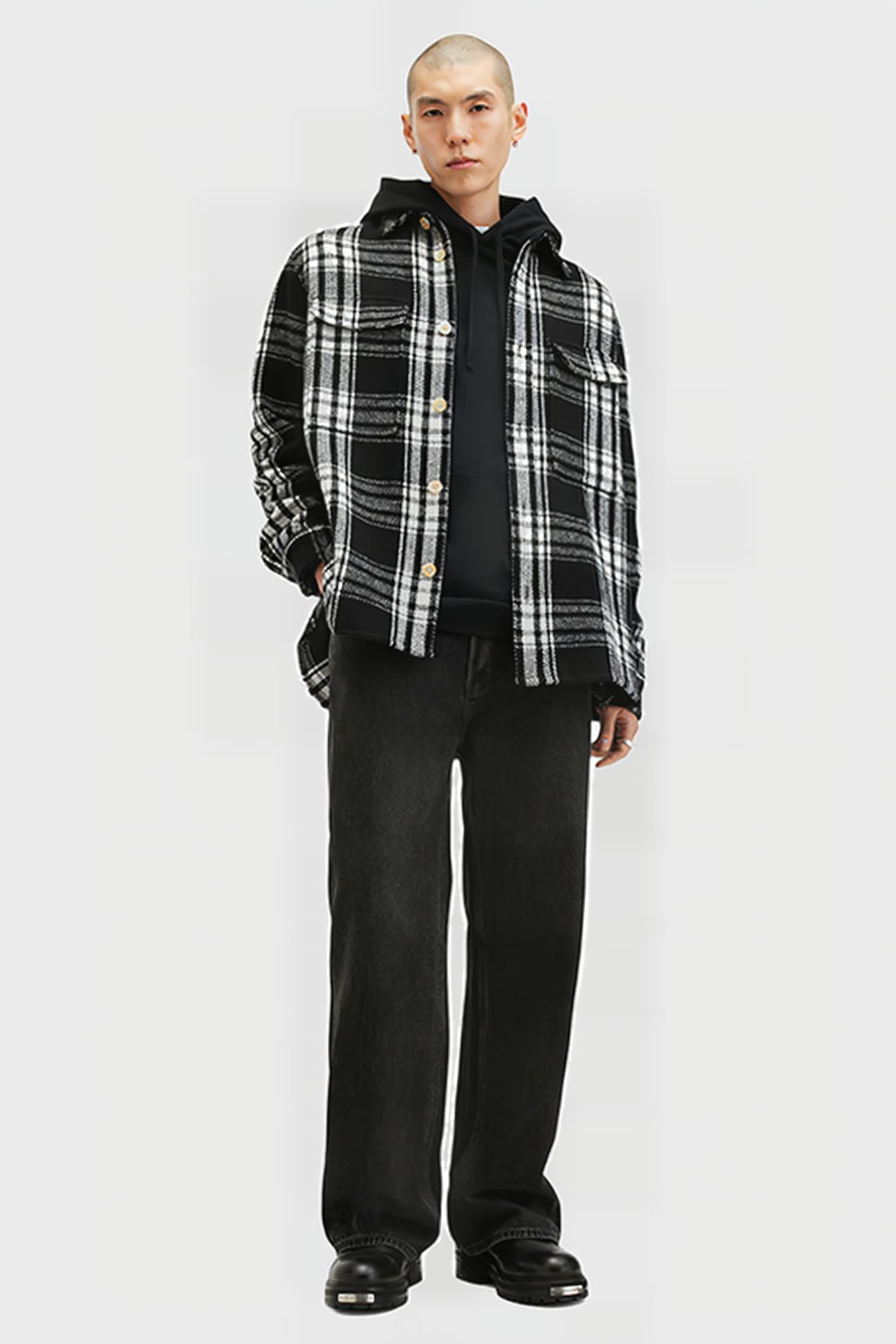 IMBER LS SHIRT BLACK/ECRU WHITE 3
