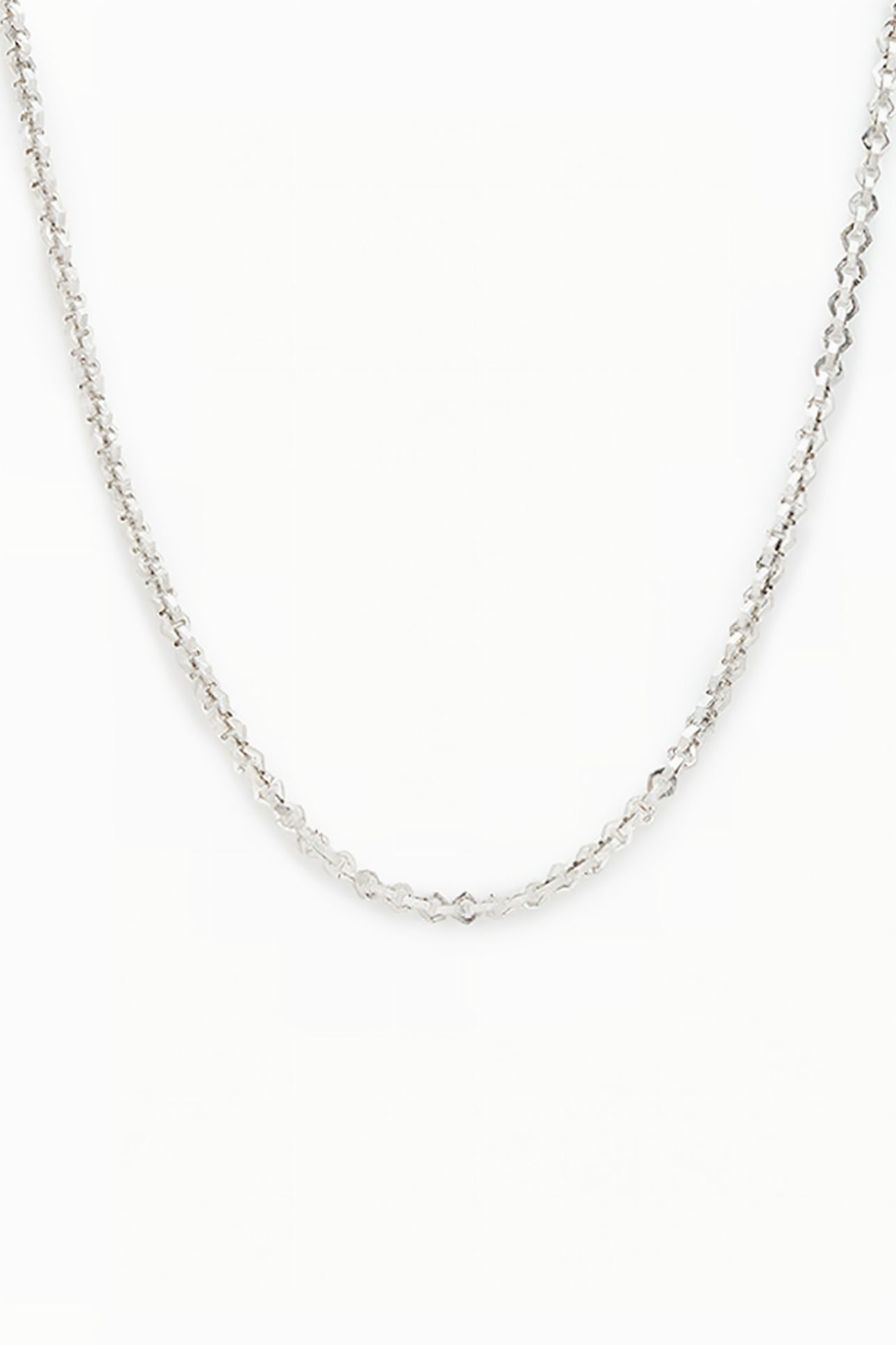 HEX CHAIN NECKLACE WARM SILVER 3