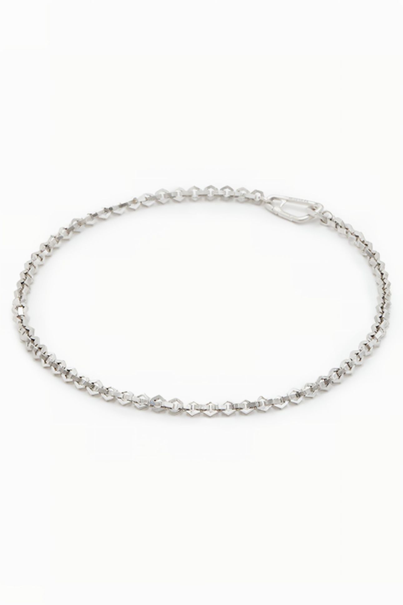 HEX CHAIN NECKLACE WARM SILVER 1