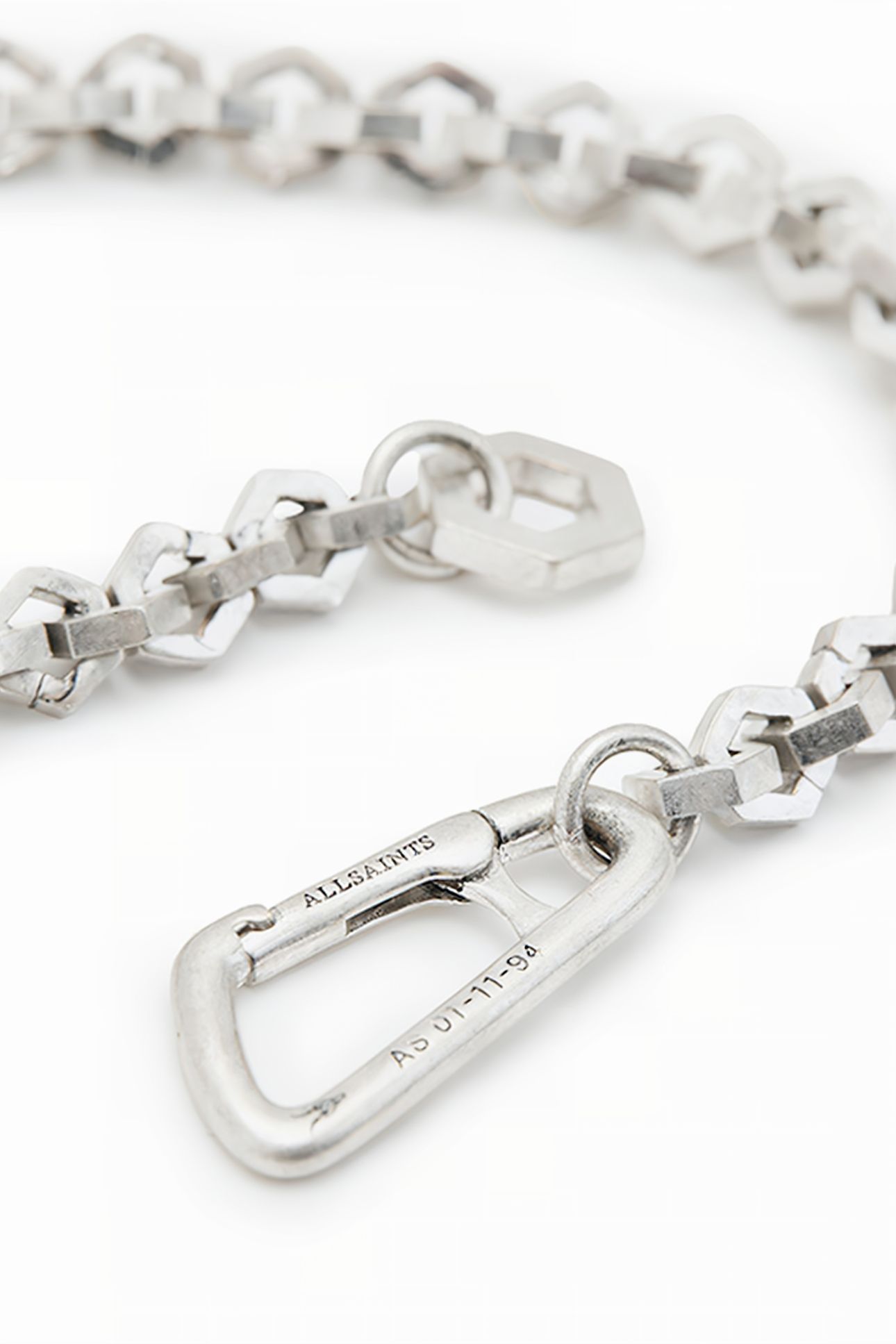 HEX CHAIN NECKLACE WARM SILVER 5