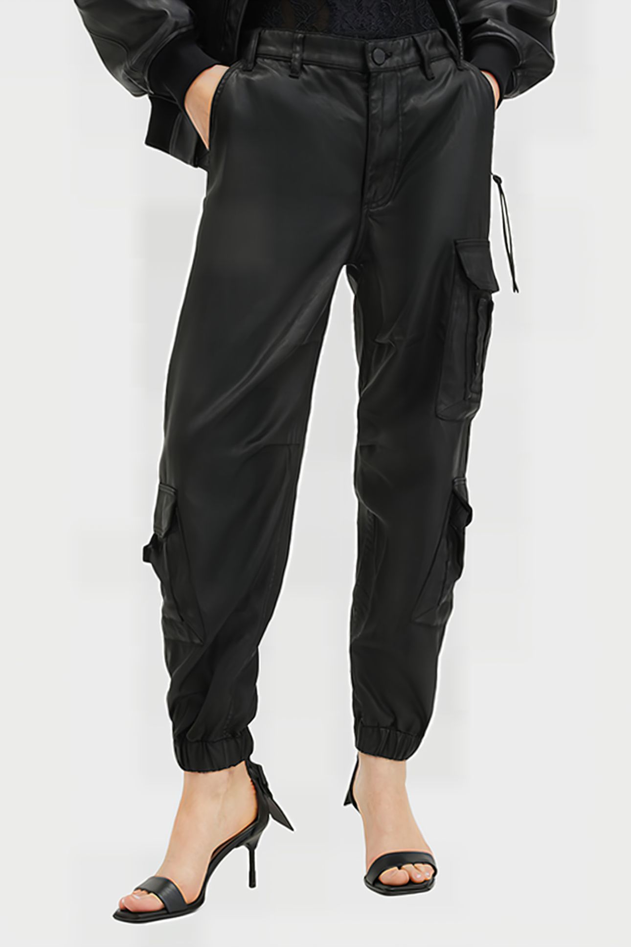 HIMARI CARGO TROUSER COATED BLACK 1