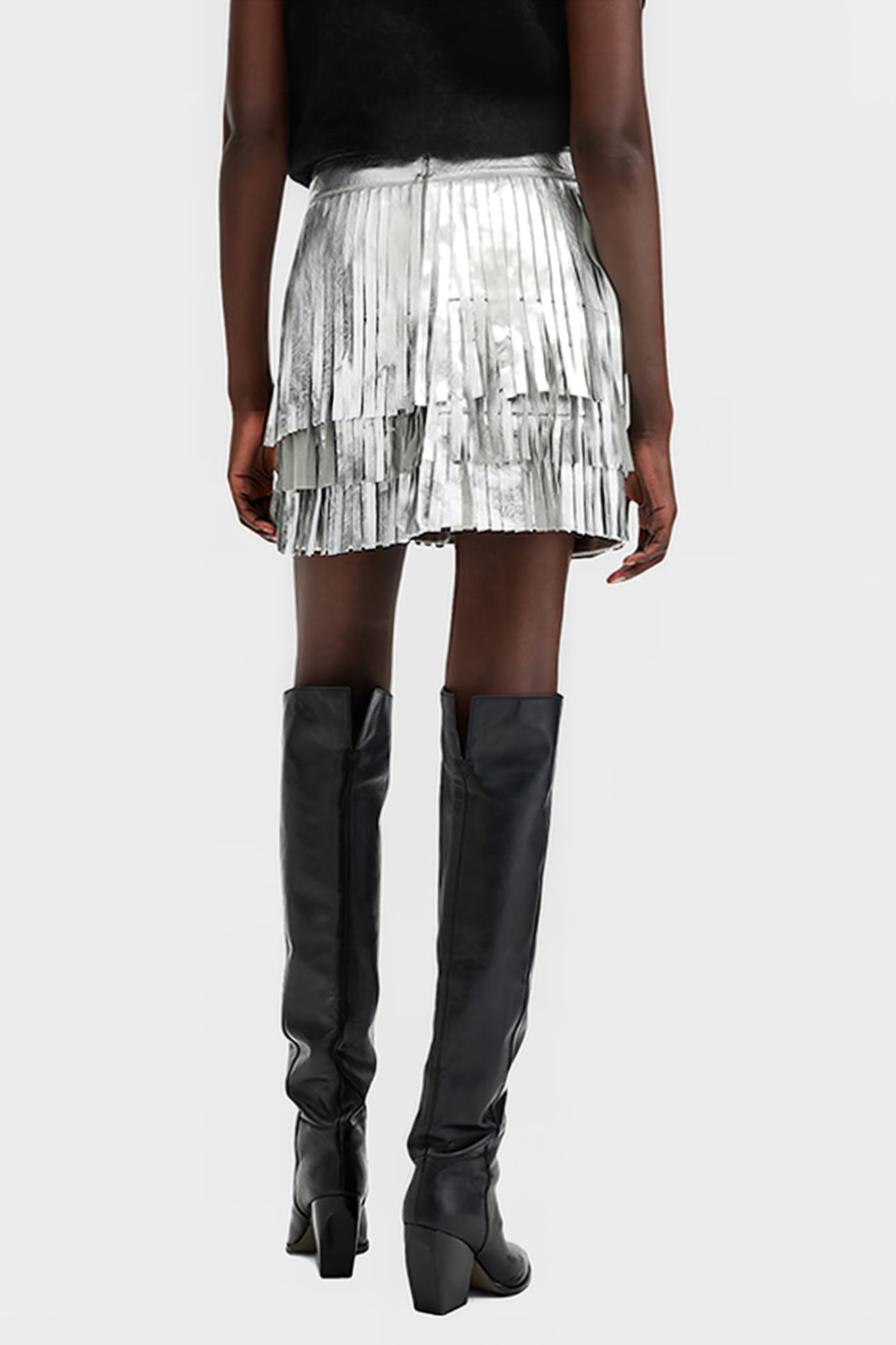 AISHA FOIL SKIRT SILVER 2