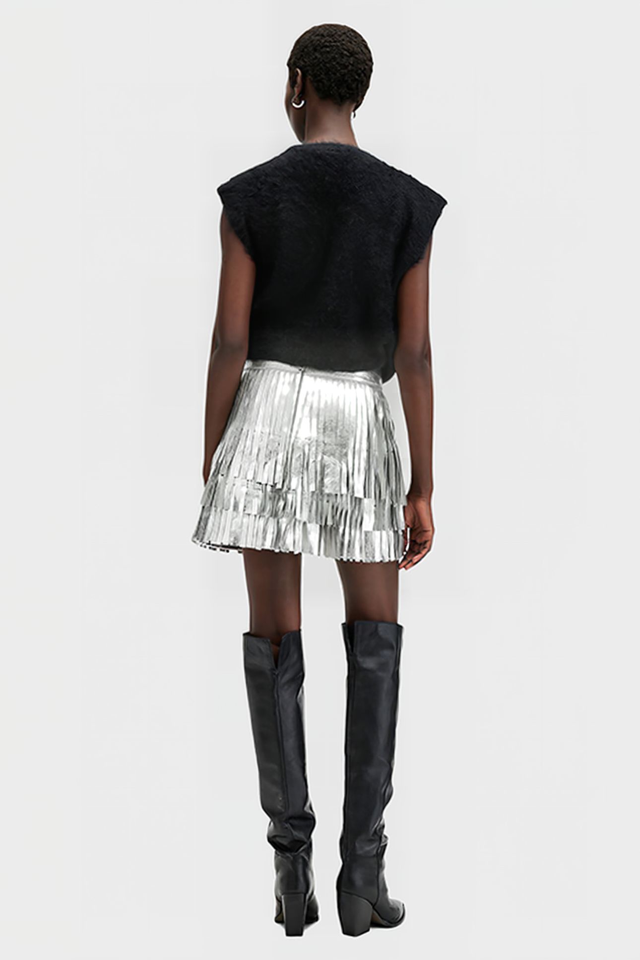 AISHA FOIL SKIRT SILVER 4