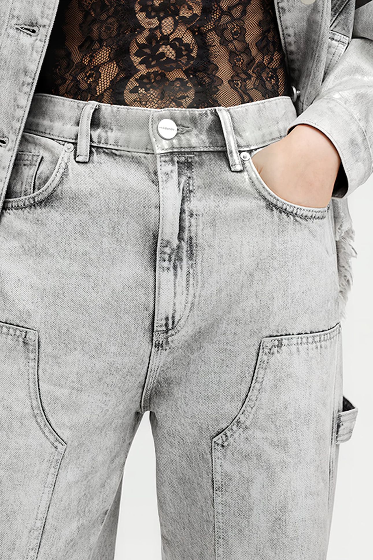 MIA CARPENTER JEAN COATED SILVER 8