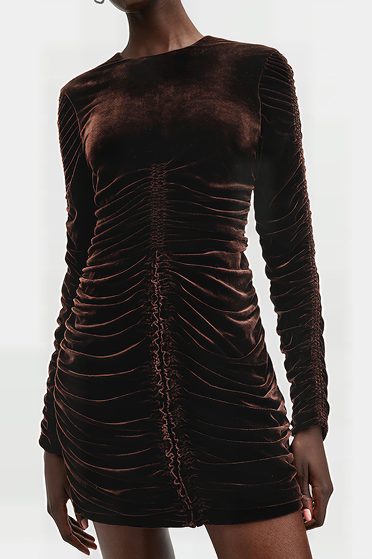 ERIS VELVET DRESS RICH BROWN 6