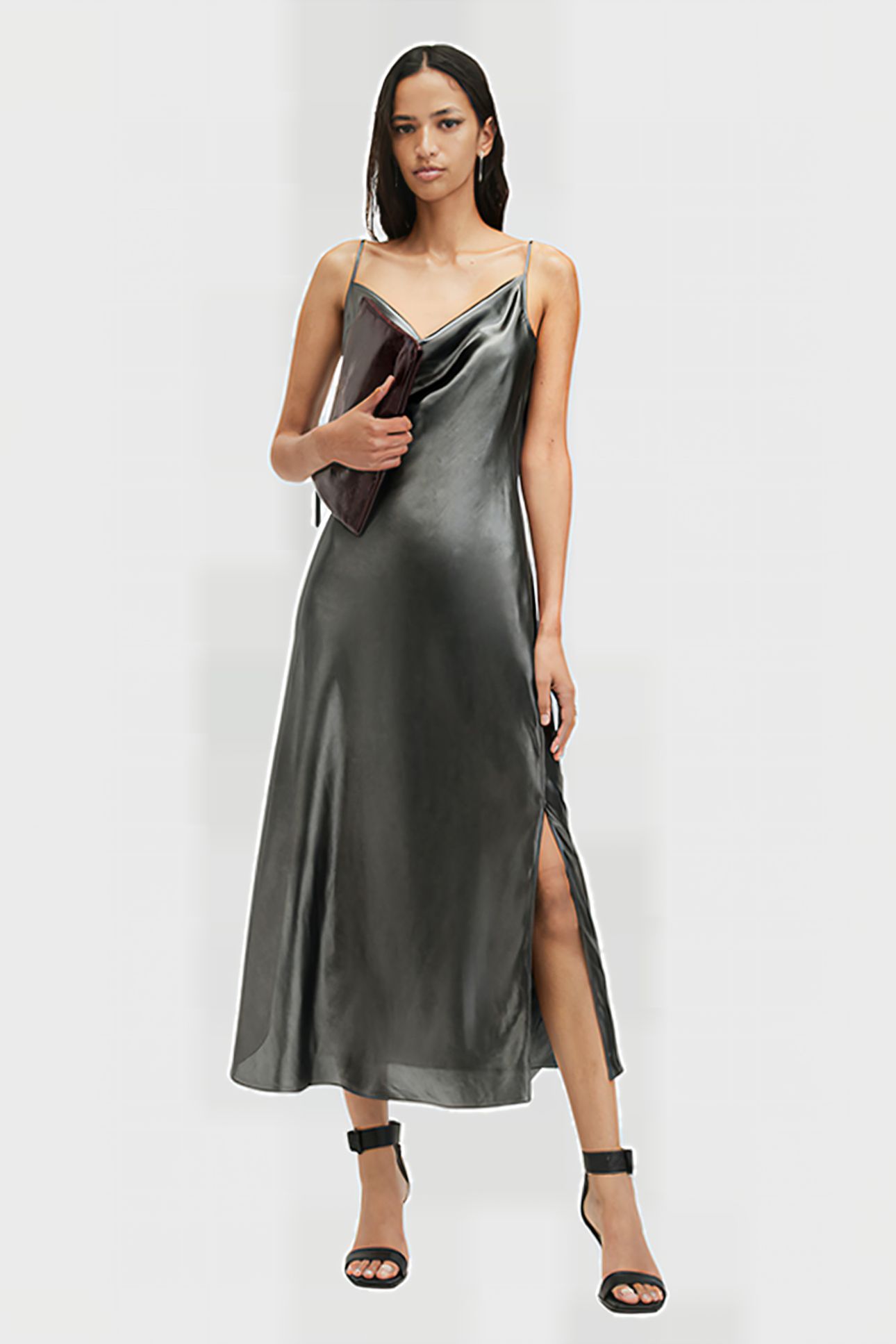 HADLEY DRESS METALLIC GREY 1