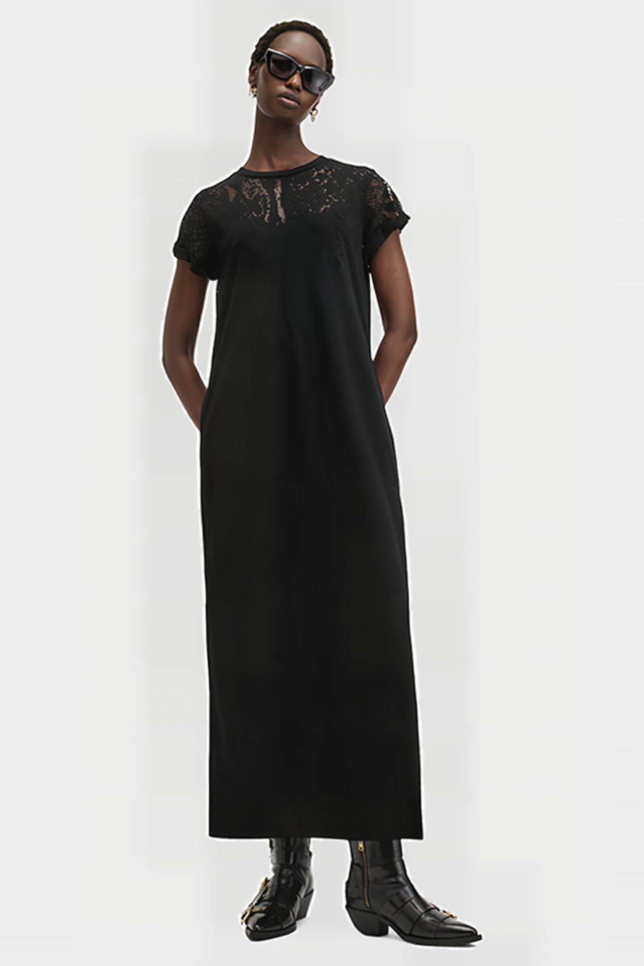 ANNA SNK MAXI DRESS BLACK 1