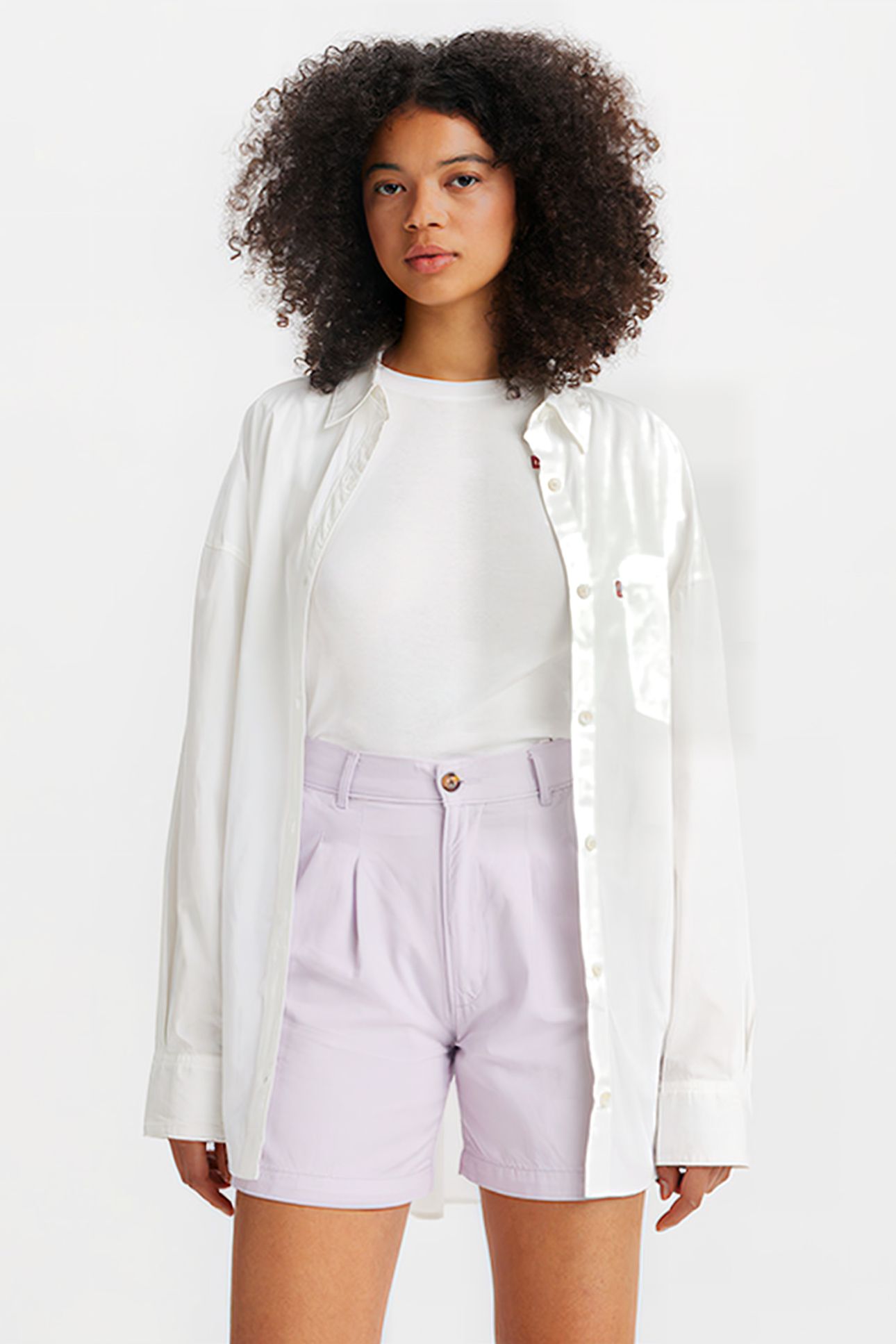 PLEATED TROUSER SHORT LAVENDER BLUE 1
