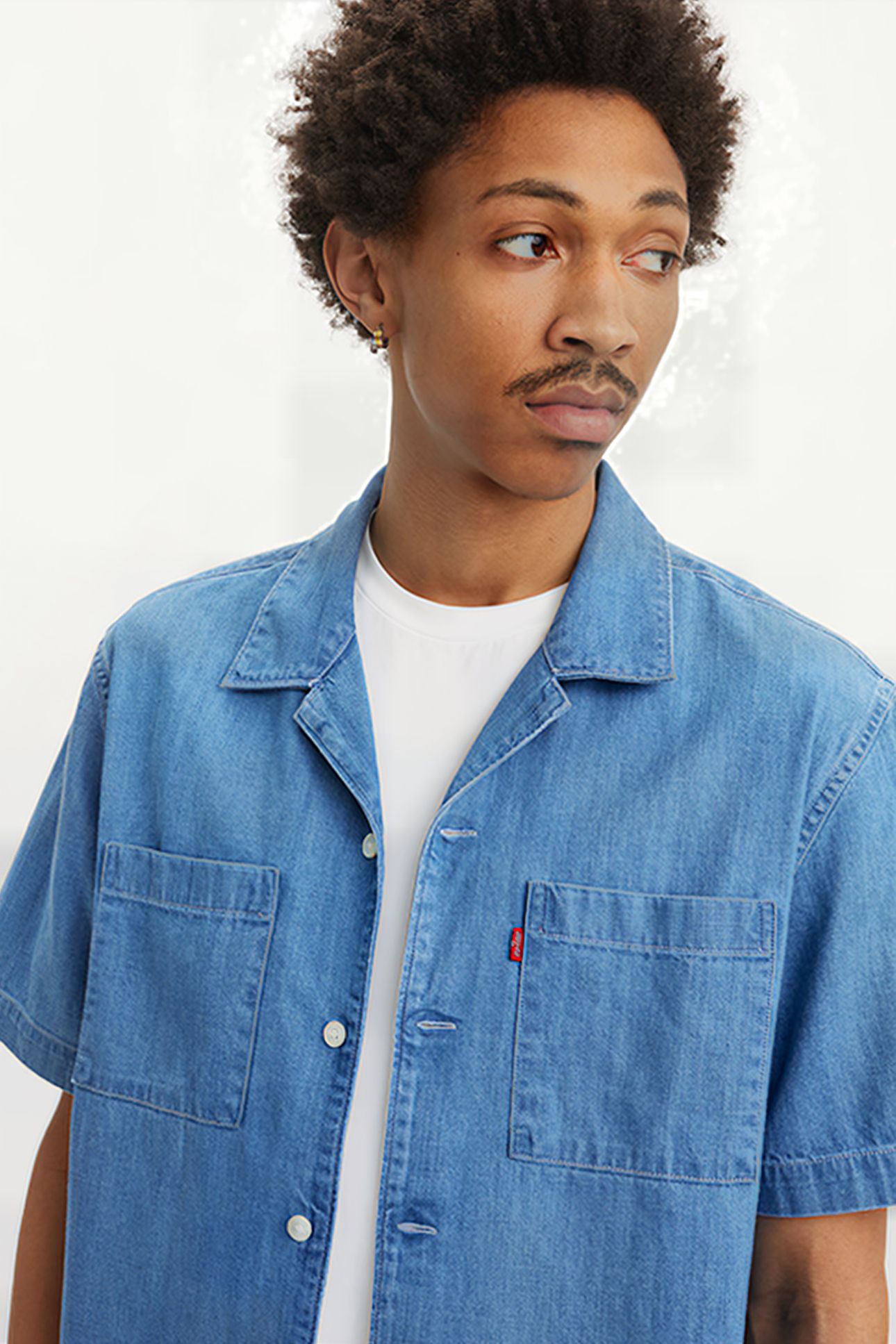 THE STANDARD CAMP SHIRT SUN STARES DENIM 4
